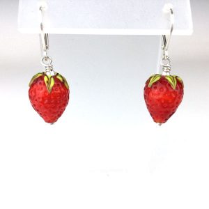 Strawberry Earrings by Lucie Kovarova-Weir